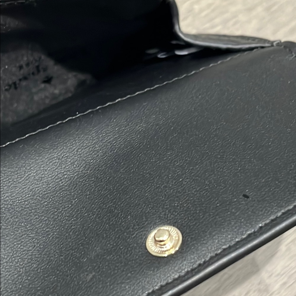 Kate Spade Black Dumpling Pebbled Leather Card Holder Wallet - Picture 7 of 9